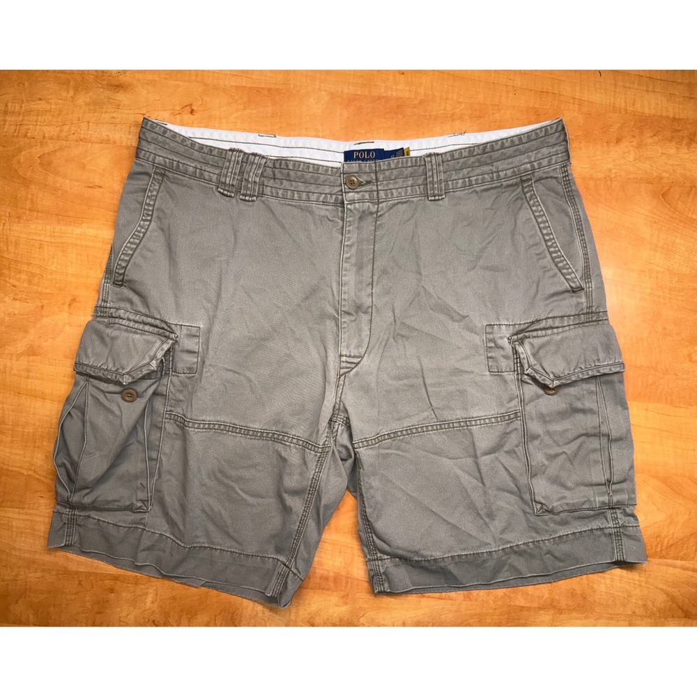 Polo Ralph Lauren Mens Gray Classic Polo Chino Cargo Shorts Size 42